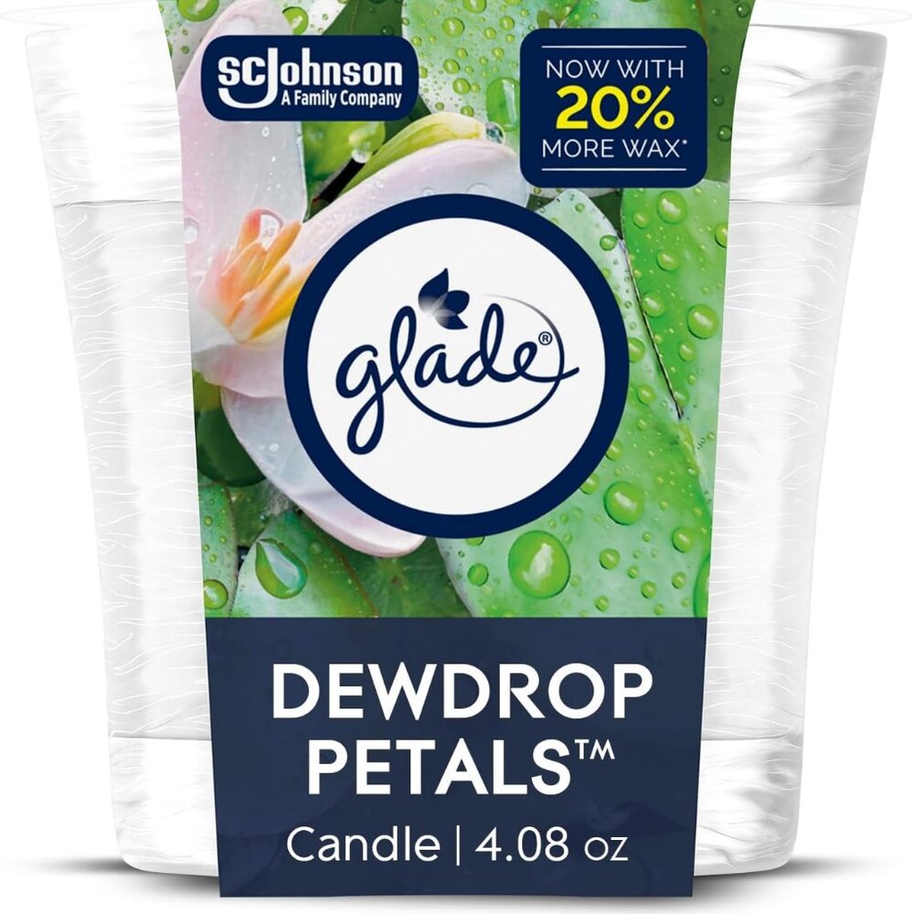 Scented Candle Jar, Dewdrop Petals, Air Freshener Infused with Essential Oils, 4